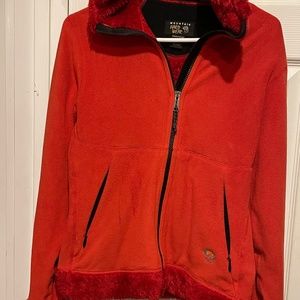 Mountain Hardware Red Fleece hooded jacket